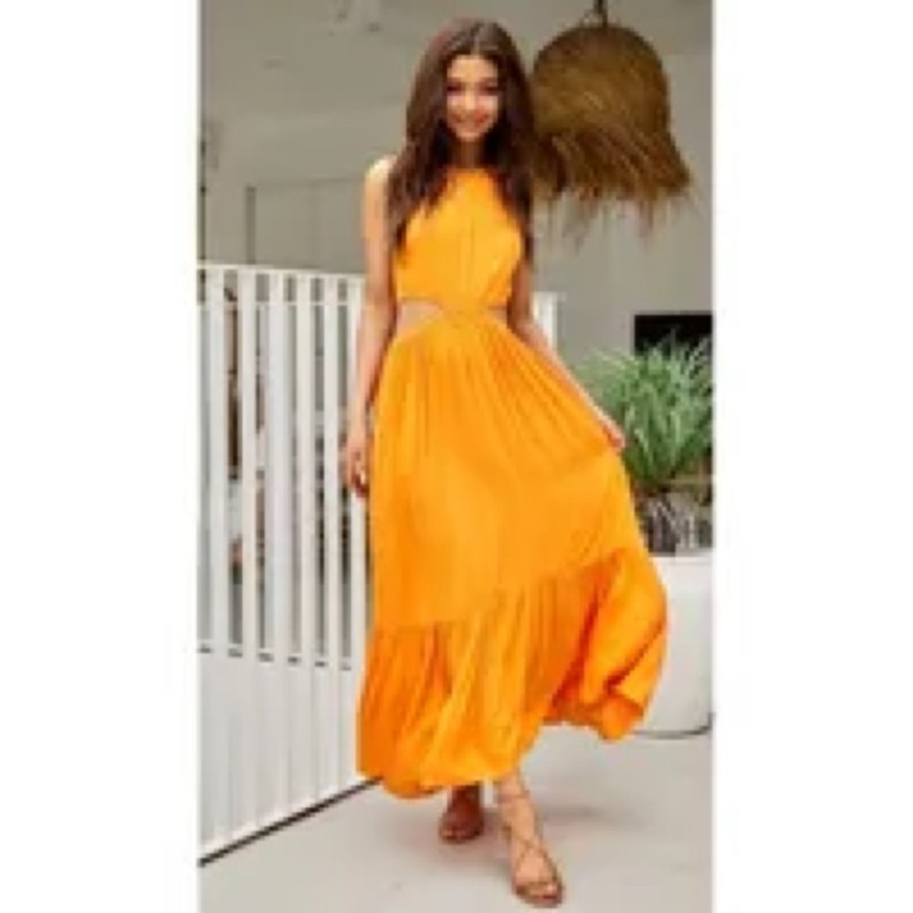 Vibrant Orange Maxi Dress